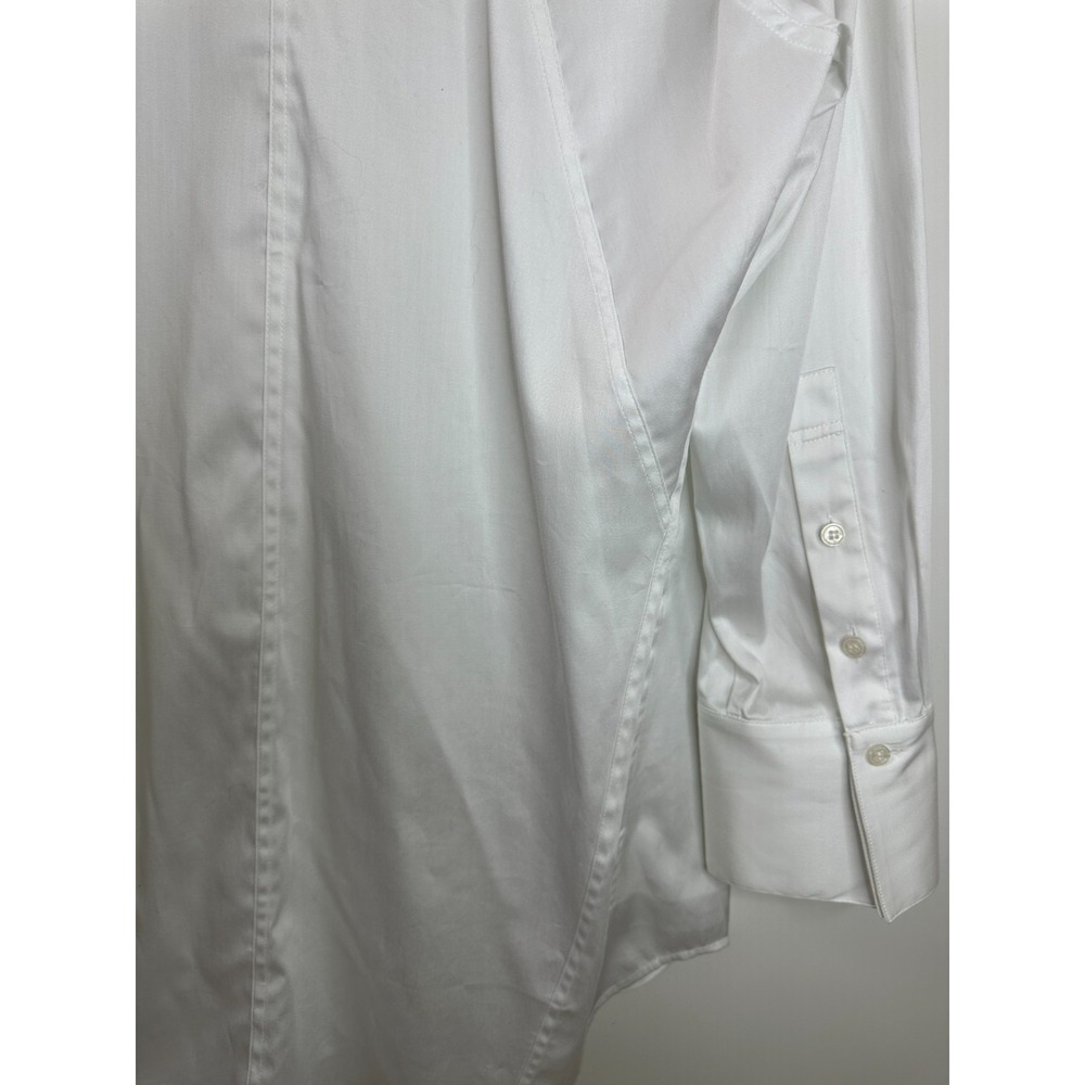 NWOT Soft Surroundings White Stretch Hidden Button Placket Shirt Large Tunic Top - Picture 12 of 14